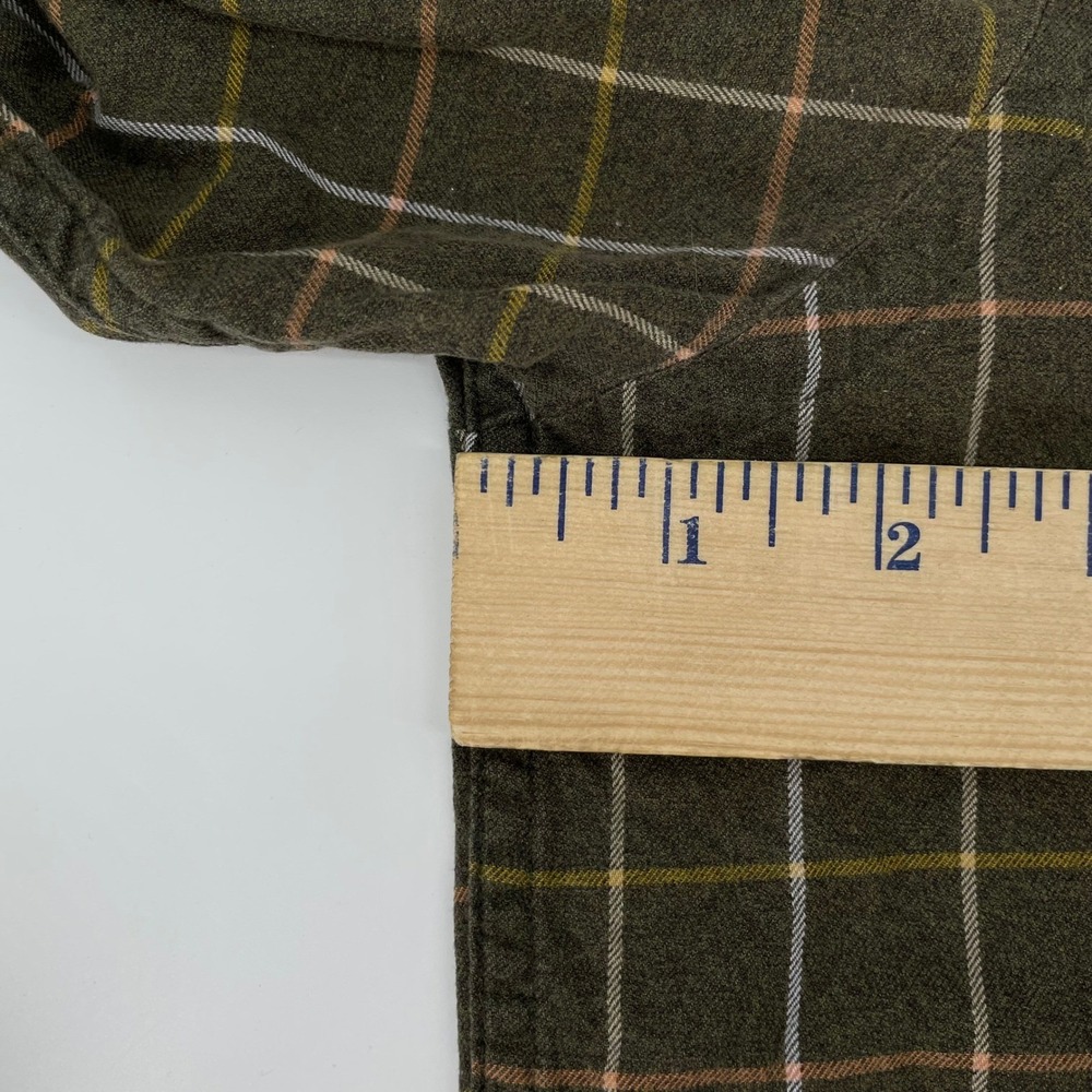 Orvis Country Twill Shirt Men's XL Olive Green Plaid Cotton Button Down LS - Picture 7 of 11